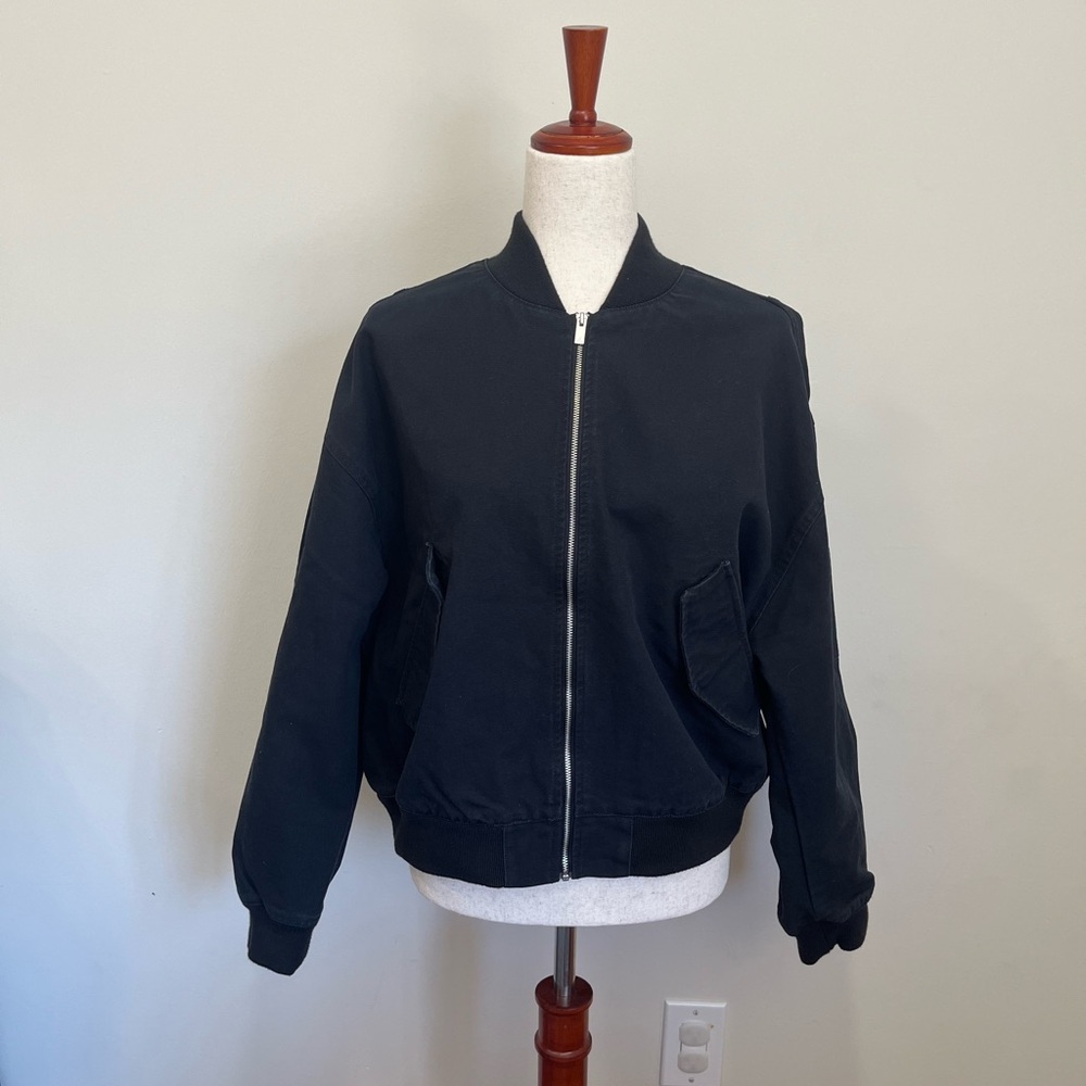 Nike Jordan Renegade Women's Canvas Jacket Black Medium - Picture 2 of 9